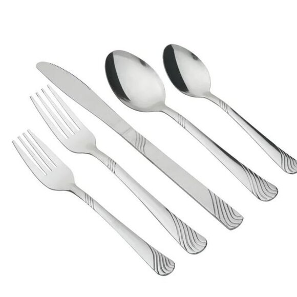 NEW 49 Piece stainless steel Flatware set with Tray spoons forks knives - Picture 4 of 10